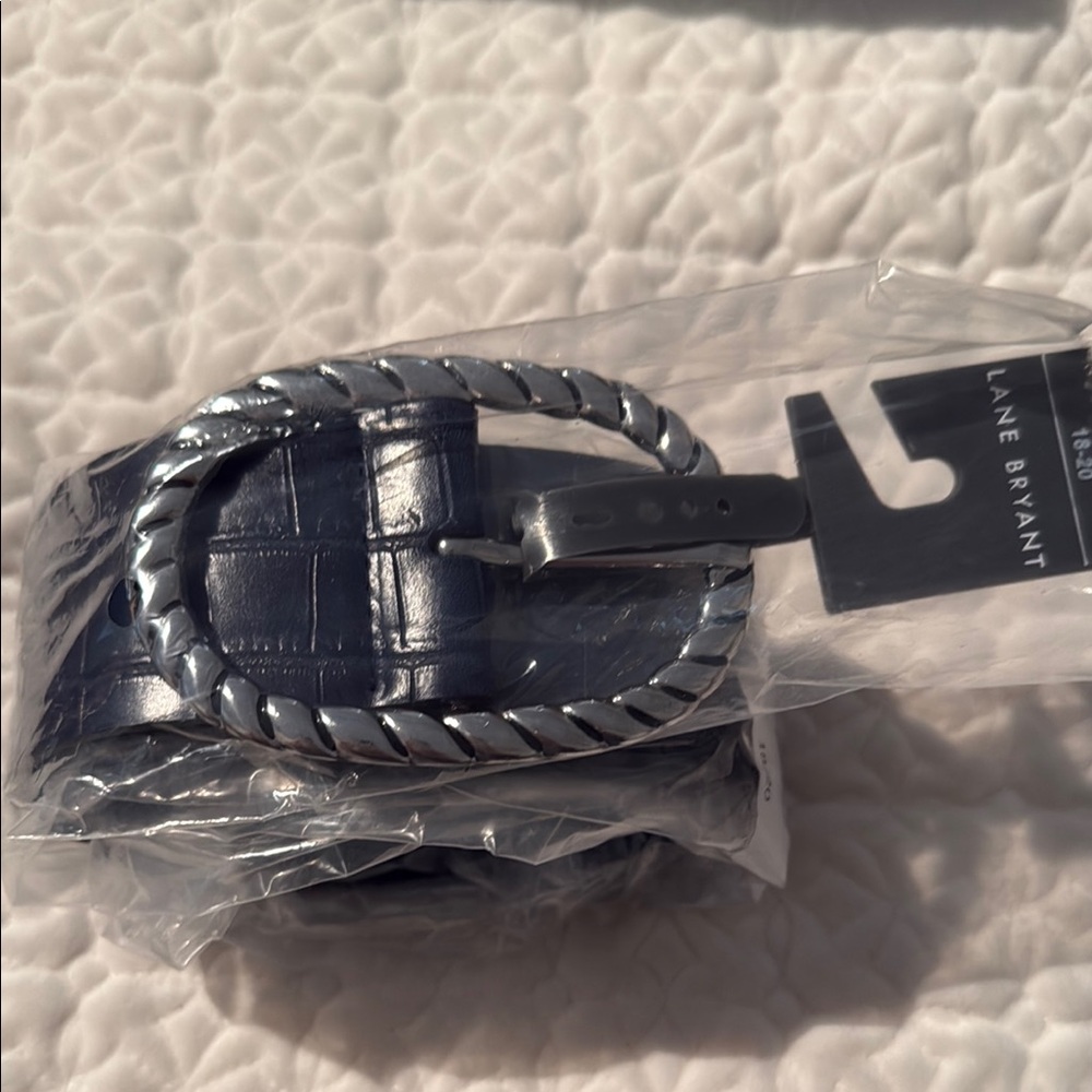 Lane Bryant Navy Belt with Silver Buckle